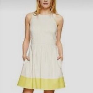 GAP linen Sleeveless Dress in cream and yellow